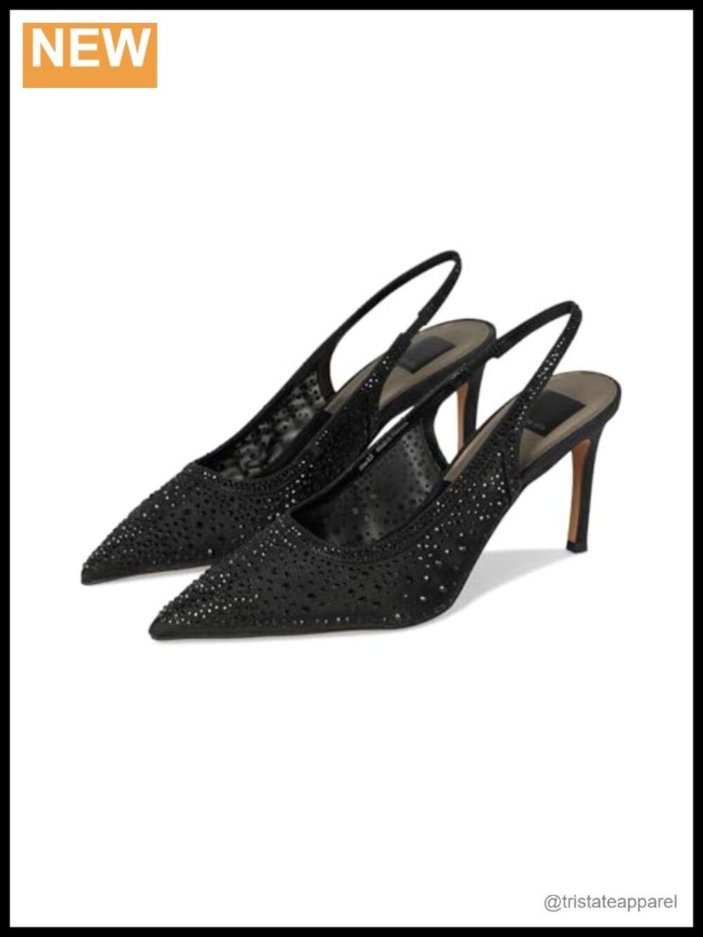 Crystal Mesh Slingback Stiletto Heels Formal Party Shoes